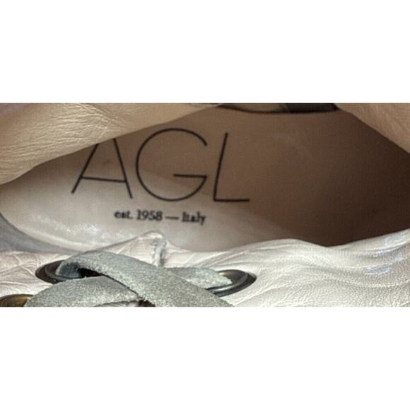 AGL Bootie Zip Up Snakeskin Pattern Block Heel Size 37 Italy Tan/Brown - Picture 7 of 12